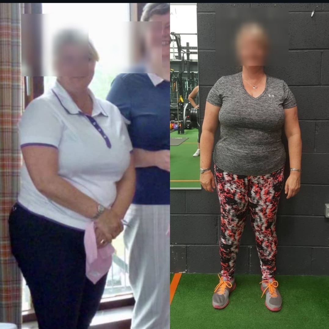 Carolyn's before and after training with Cee